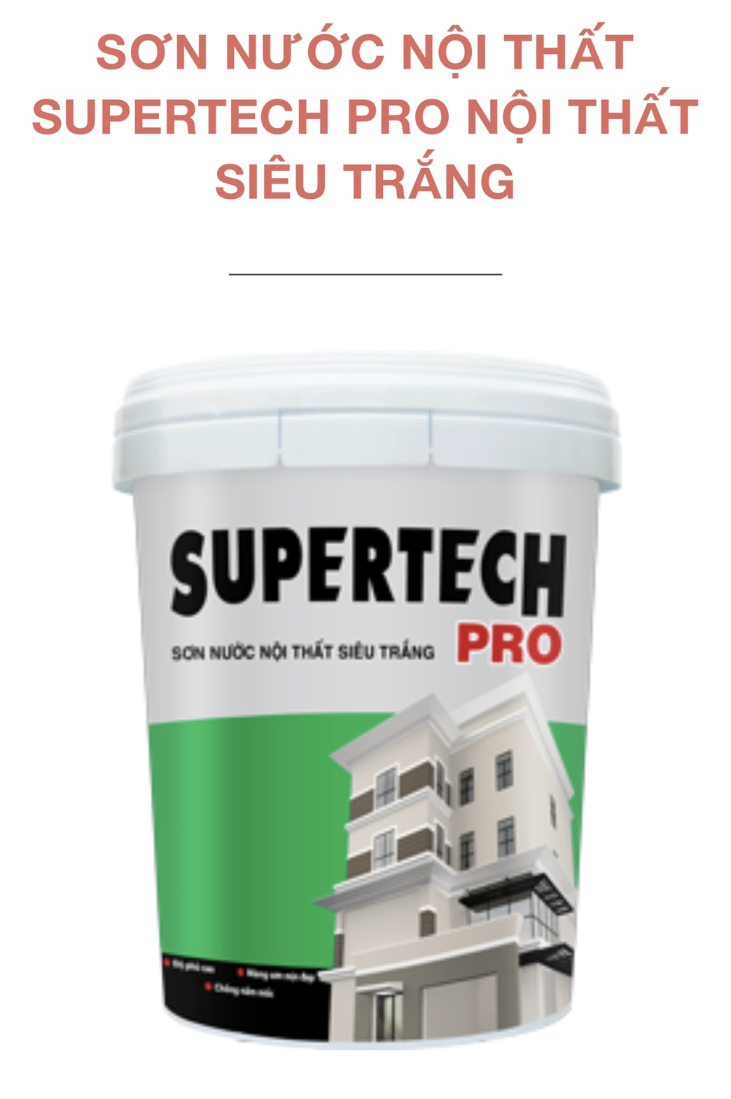 Sơn nước nội thất Suppertech pro nội thất siêu trắng 